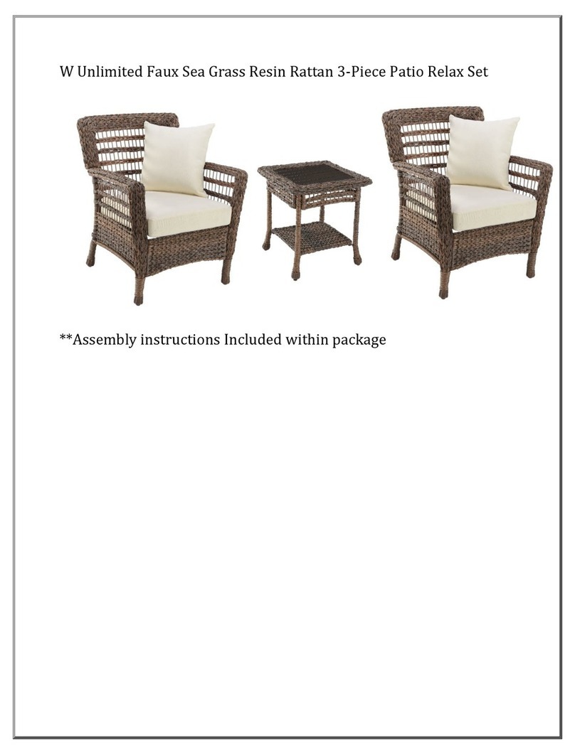 W Unlimited Faux Sea Grass Resin Rattan 3-Piece Patio Relax... Assembly instructions