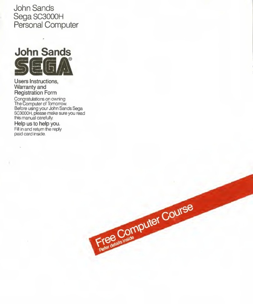 John Sands SEGA SC3000H Users Instructions, Warranty and Registration Form