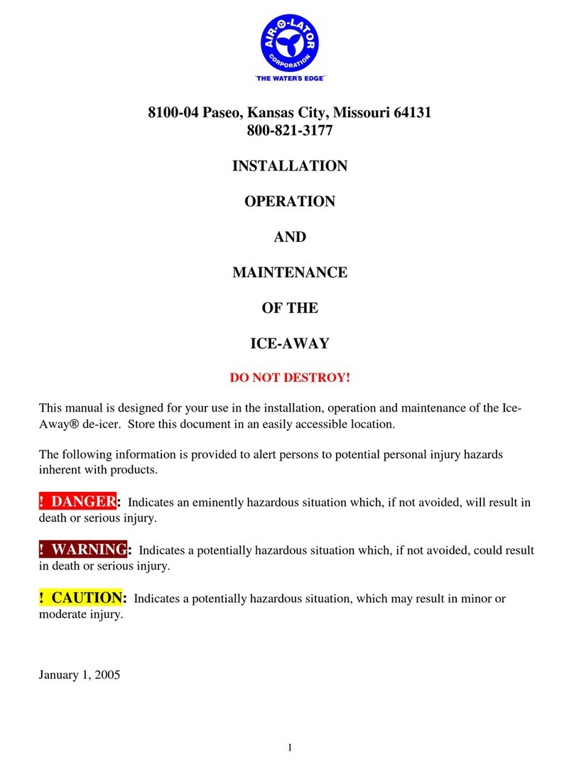 AIR-O-LATOR ICE-AWAY IA-5 Installation, operation and maintenance instructions