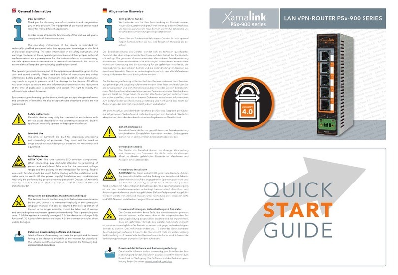 Xamalink P5-900 Series quick start guide
