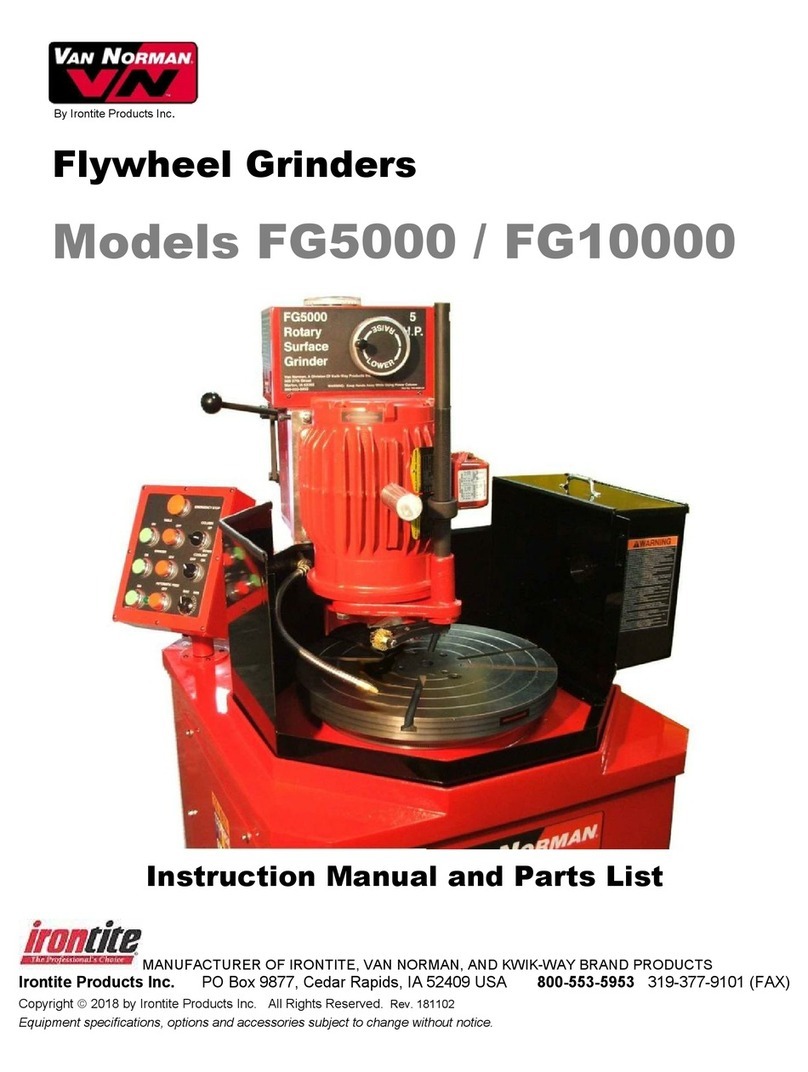Irontite Products Van Norman FG5000 Instruction manual and parts list Irontite Products Van Norman FG5000 Instruction manual and parts list