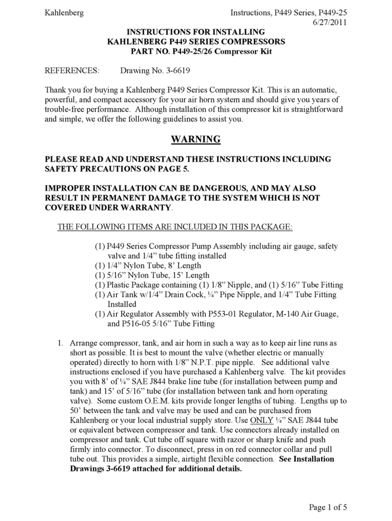 Kahlenberg P449 Series Instruction Manual