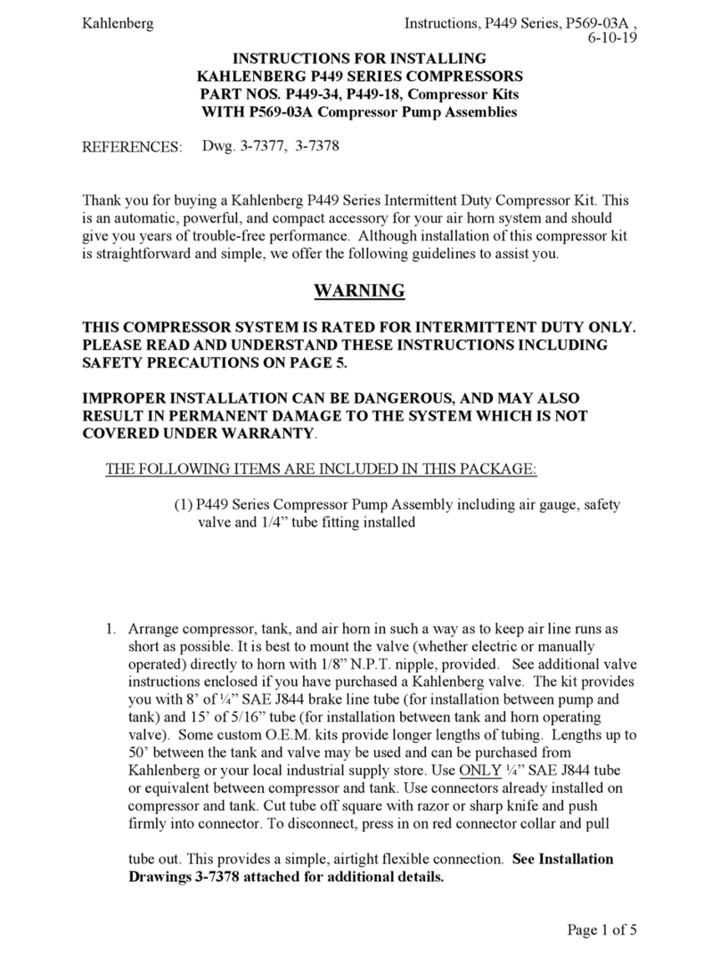 Kahlenberg P449 Series Instructions for installing Kahlenberg P449 Series Instructions for installing