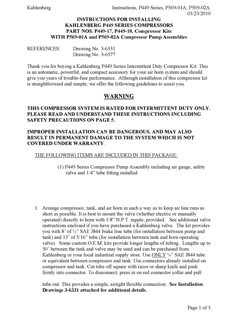 Kahlenberg P449 Series Instructions for installing