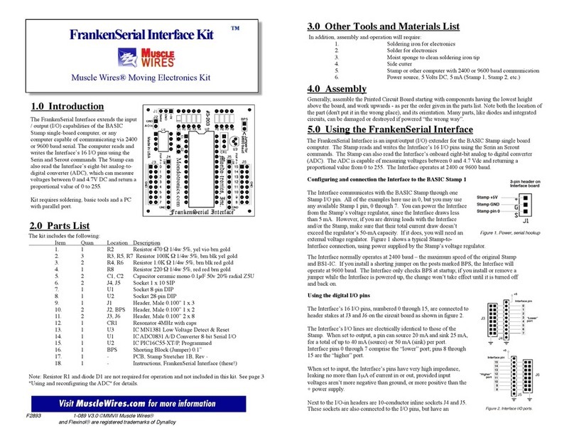 Dynalloy Muscle Wires FrankenSerial Interface quick start guide