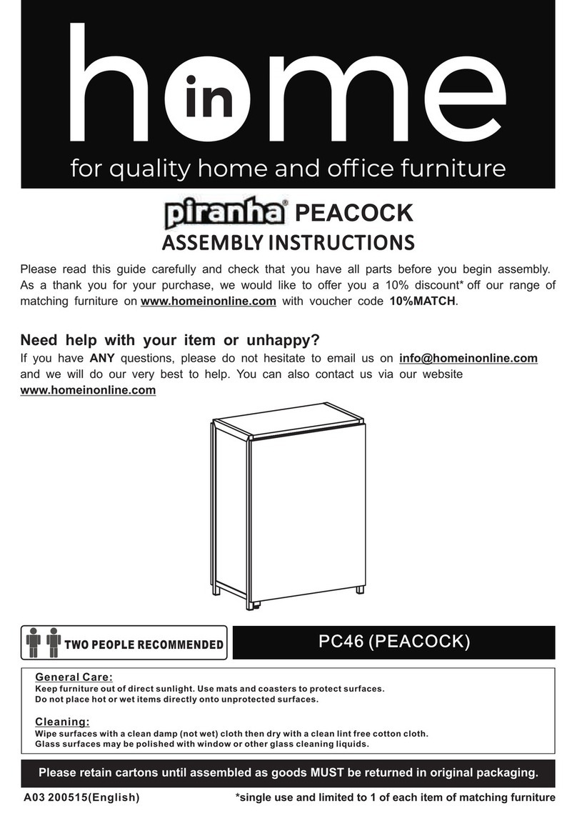 home in piranha PEACOCK Assembly instructions home in piranha PEACOCK Assembly instructions