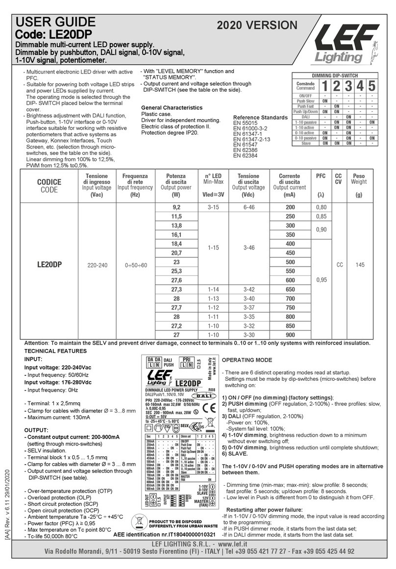 LEF LE20DP user guide