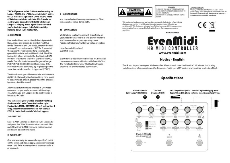 EvenMidi H9 User manual