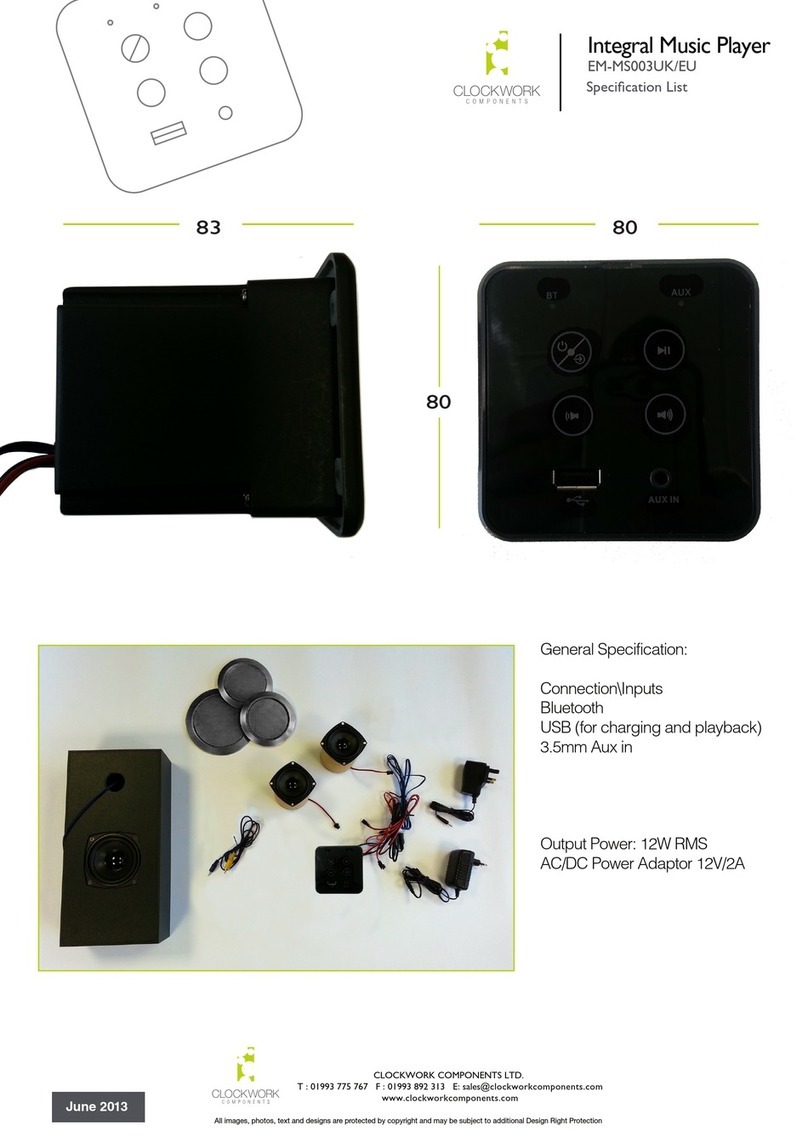 CLOCKWORK COMPONENTS EM-MS003UK quick start guide