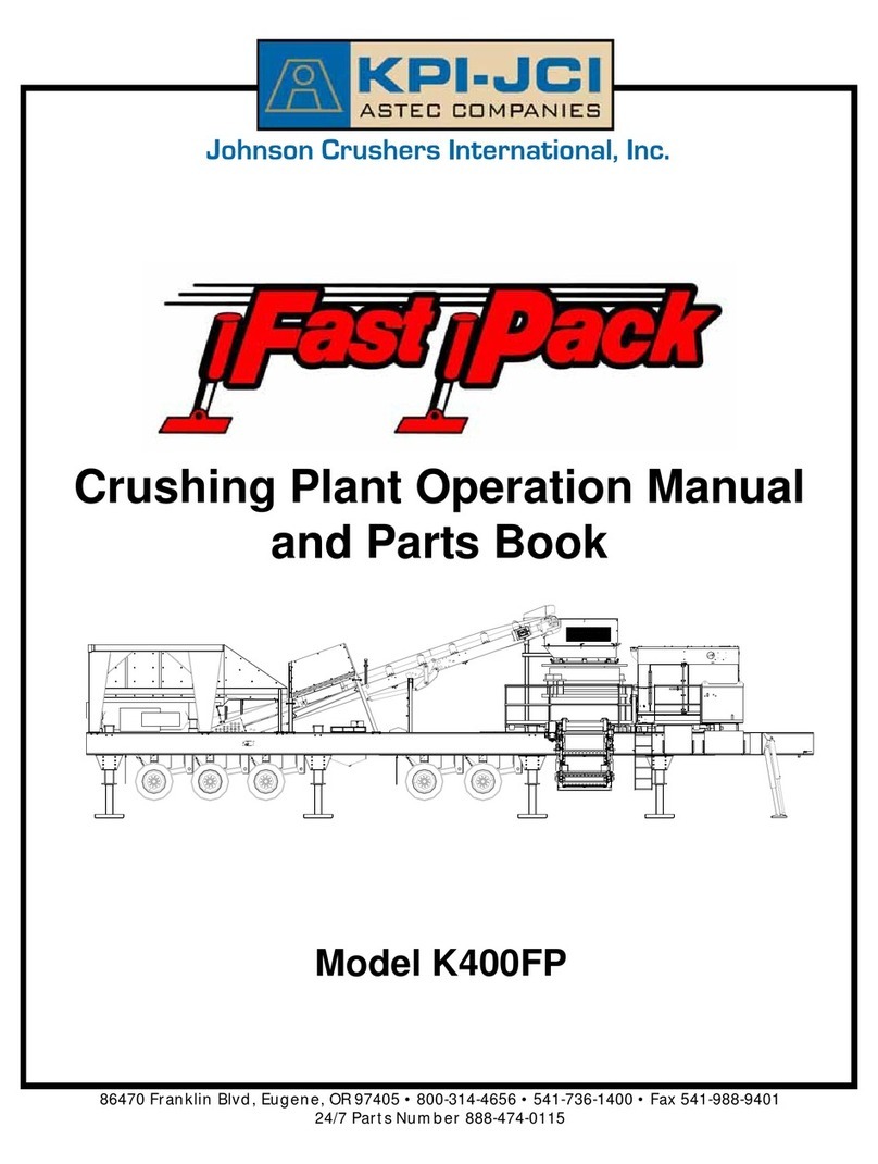 KPI-JCI Fast Pack K400FP Crushing Plant Operation Manual and Parts Book