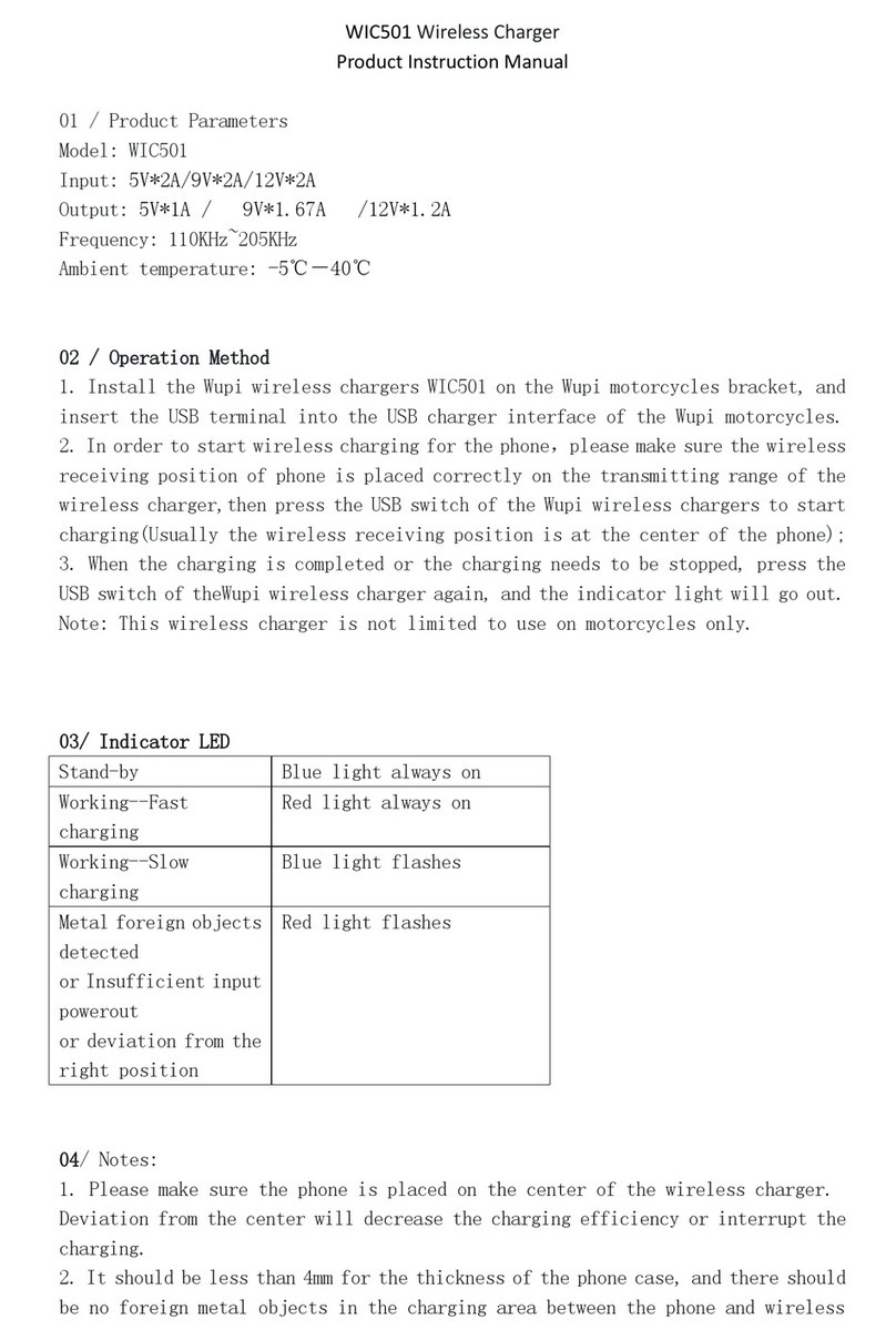 Wupi WIC501 Product instruction manual