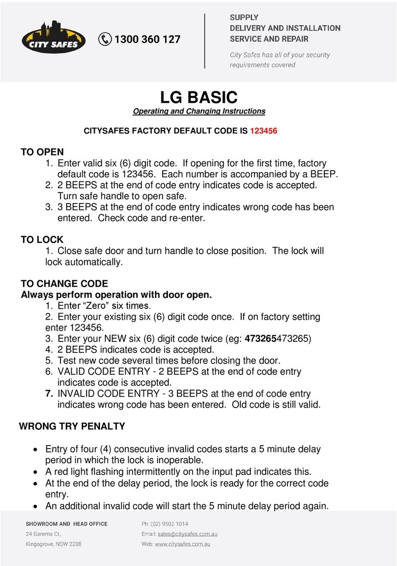 City Safes LG BASIC User manual