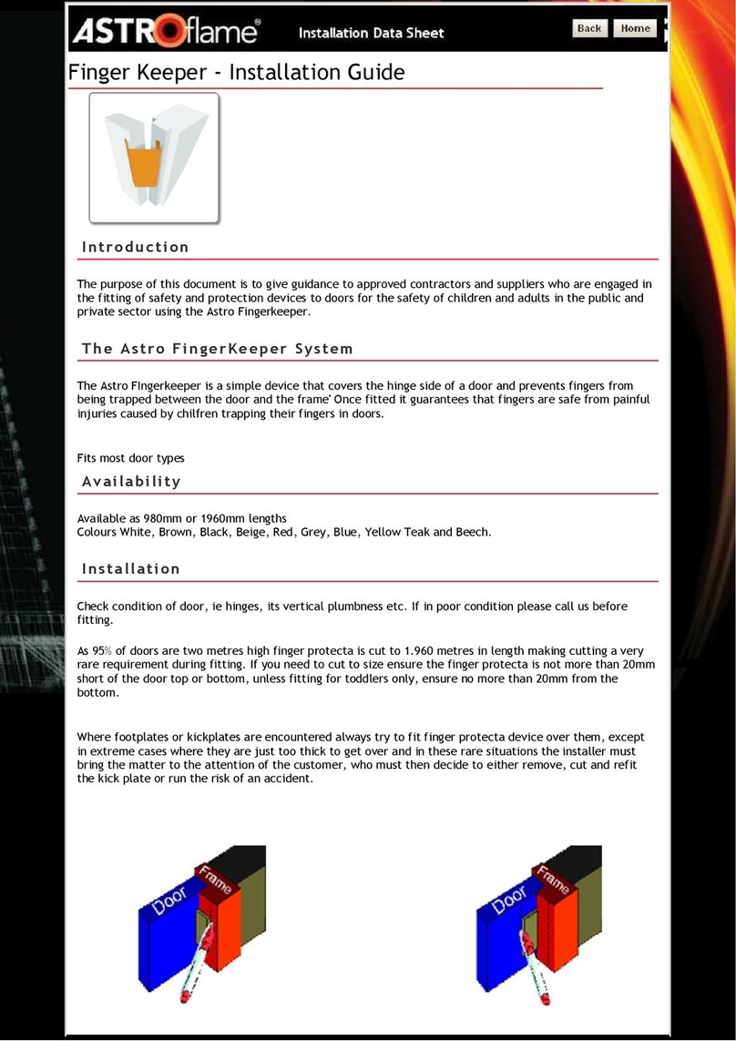 Astroflame FingerKeeper Installation datasheet