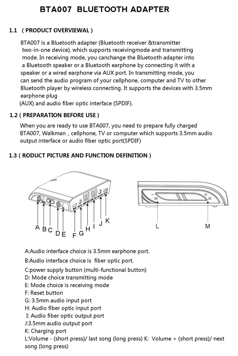 Dongguan Binshi BTA007 quick start guide