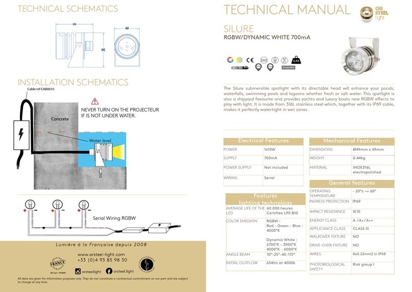 OR STEEL light SILURE RGBW Technical manual