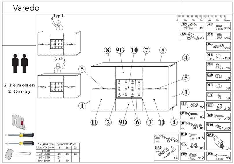 Muebles Bonitos Varedo MAAM022BLWH manual Muebles Bonitos Varedo MAAM022BLWH manual