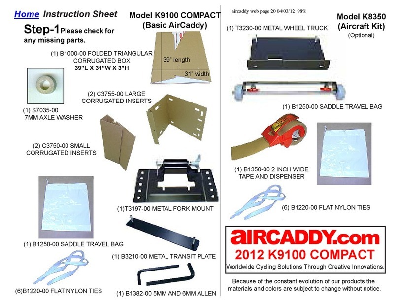 AirCaddy K8350 instruction sheet