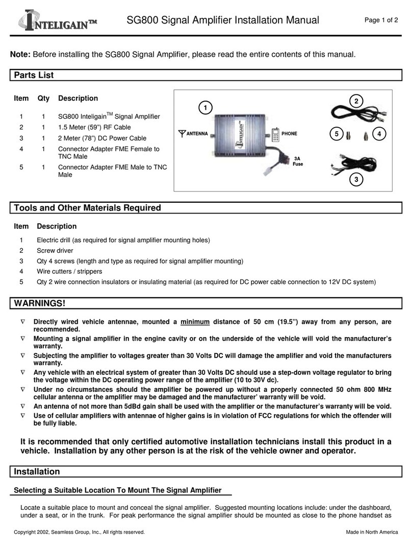 Seamless Group Inteligain SG800 installation manual Seamless Group Inteligain SG800 installation manual