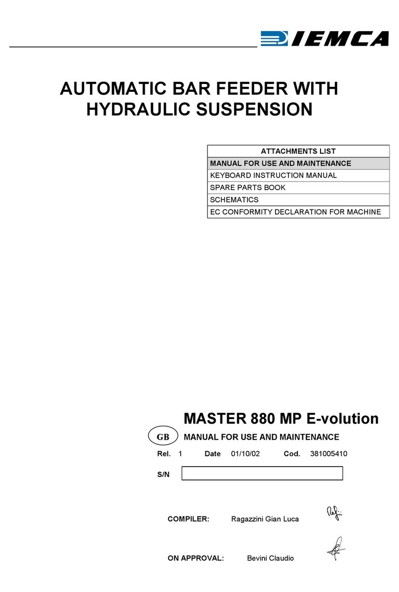 IEMCA MASTER 880 MP E-volution Manual for use and maintenance