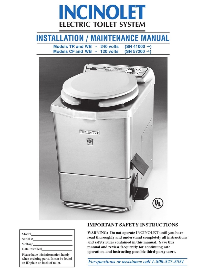 INCINOLET TR Installation & maintenance manual
