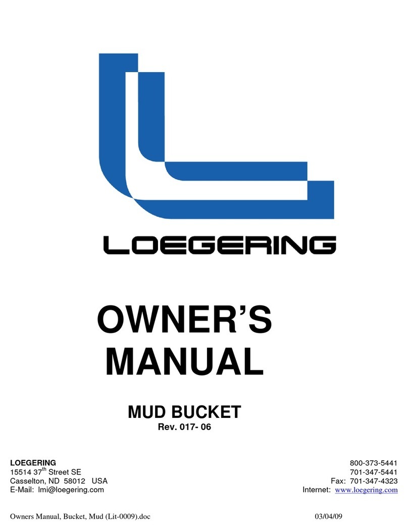 LOEGERING MUD BUCKET owner's manual