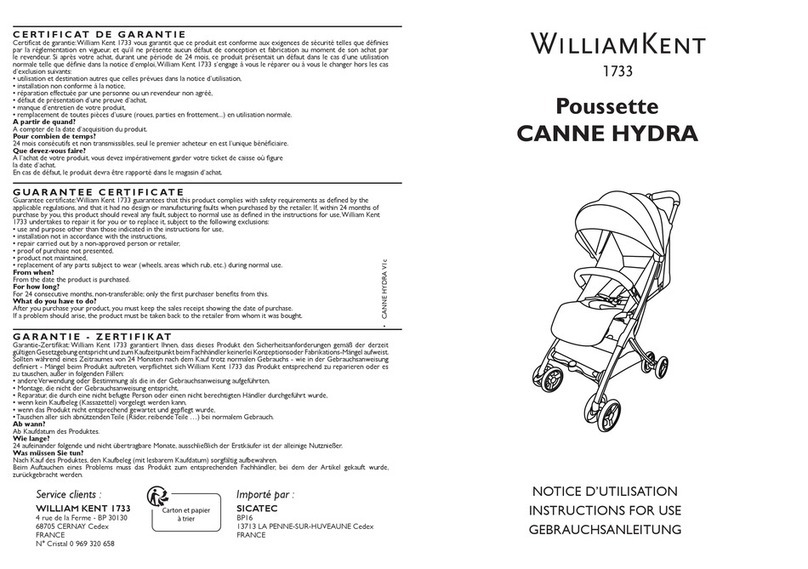 William Kent CANNE HYDRA Instructions for use
