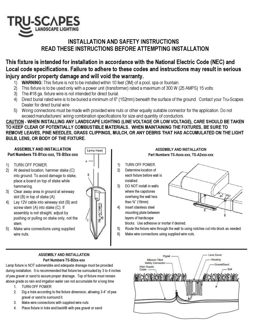 TRU-SCAPES TS-B1 Series Installation and safety instructions