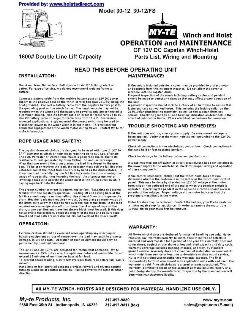 My-te 30-12 Operation and maintenance