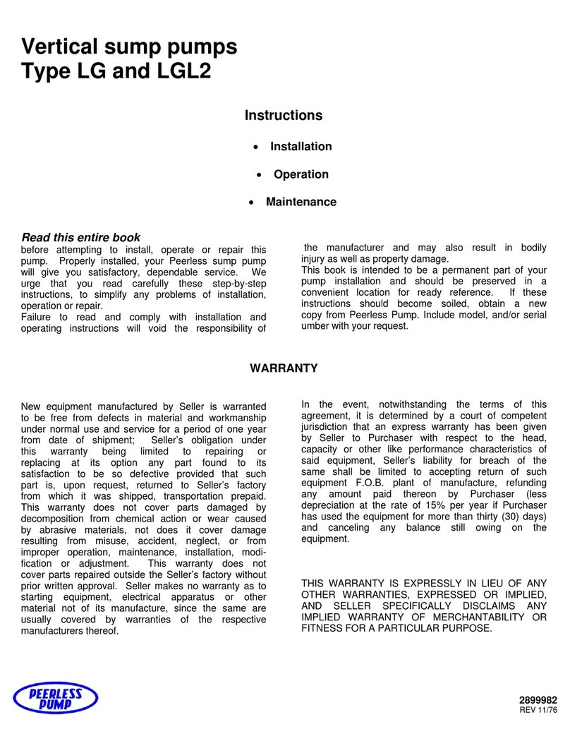 Peerless Pump LG Series User manual