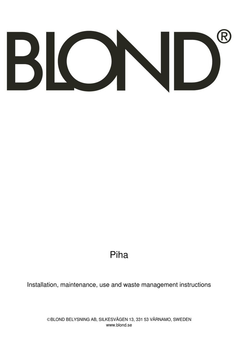 BLOND Piha Installation, maintenance, use and waste management instructions