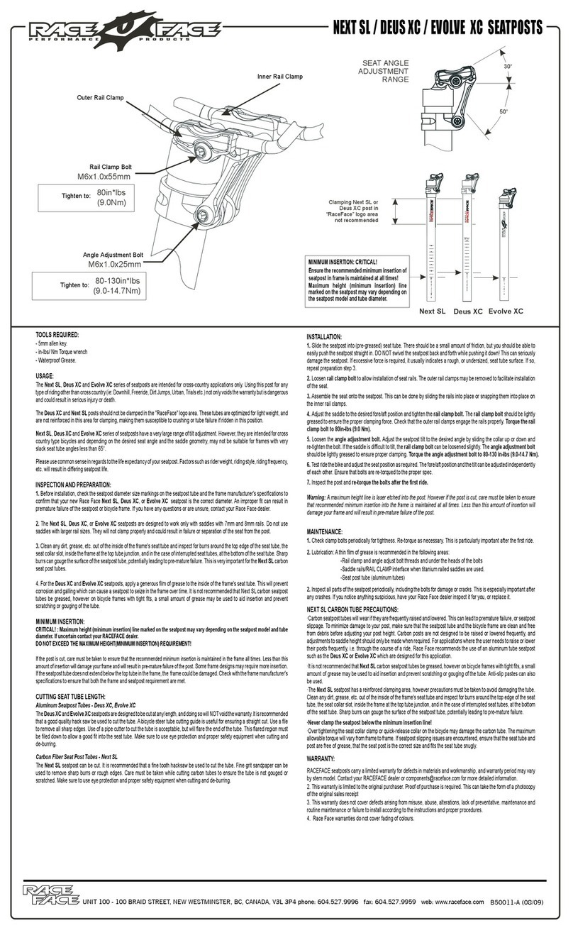 Race Face NEXT SL User manual