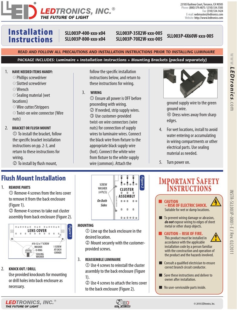 LED TRONICS SLL003P 400 04 Series installation instructions
