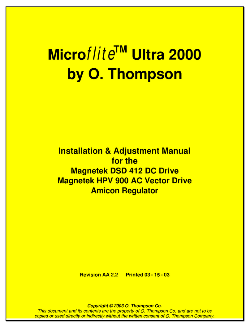 O. Thompson Microflite Ultra 2000 Installation & Adjustment Manual