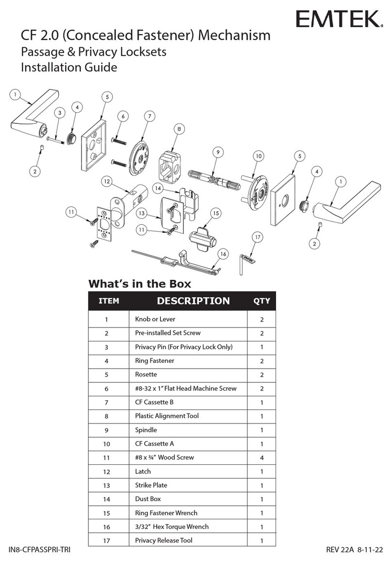 Emtek CF 2.0 User manual