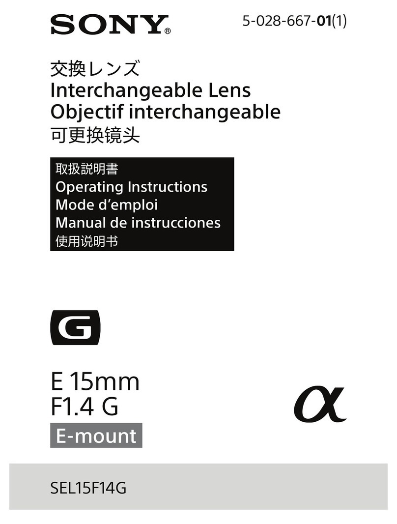 Sony E 15mm F1.4 G User manual Sony E 15mm F1.4 G User manual