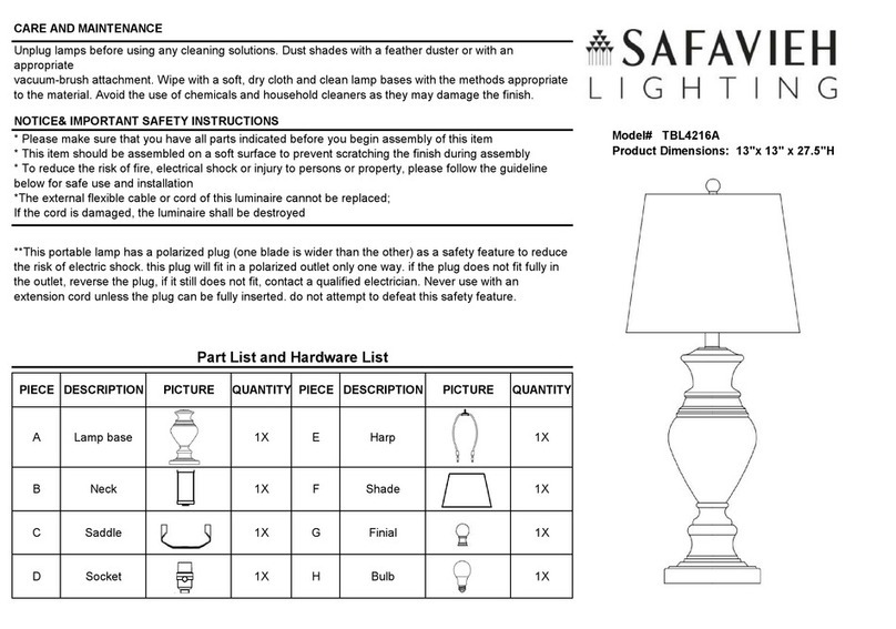 Safavieh Lighting TBL4216A manual