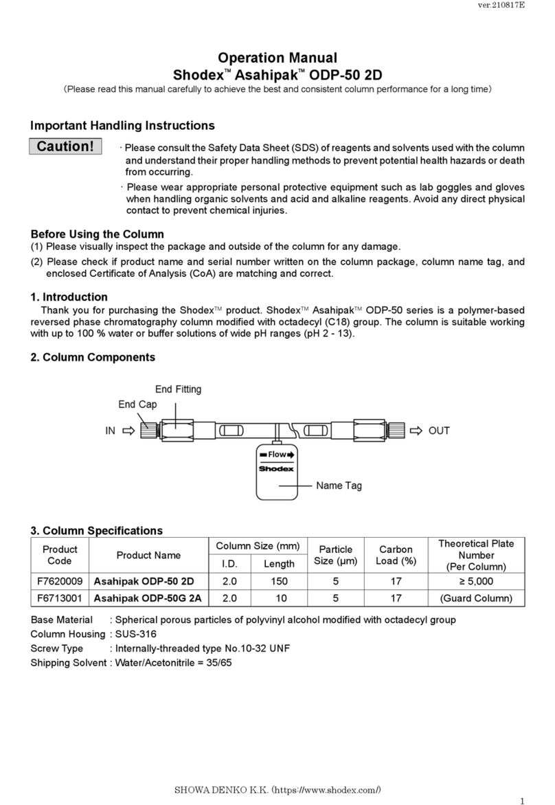 Showa Denko Shodex Asahipak ODP-50 2D Operation manual