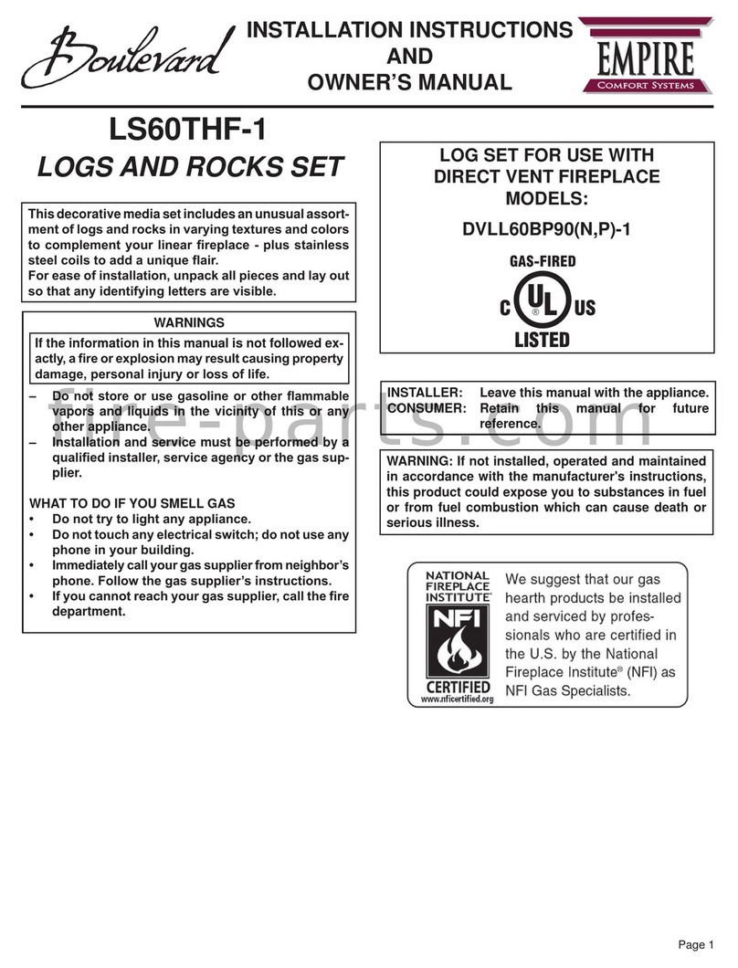 Empire Comfort Systems Boulevard LS60THF-1 Quick start guide