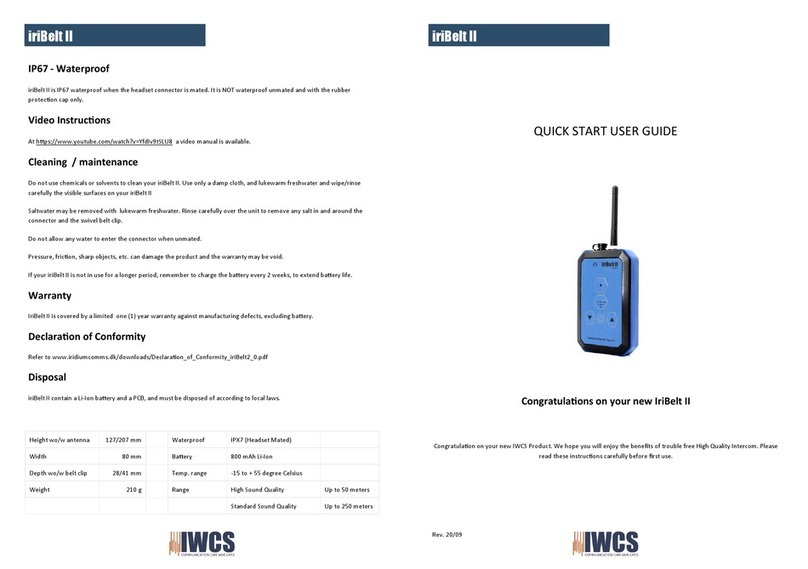 IWCS iriBelt II Quick start user guide