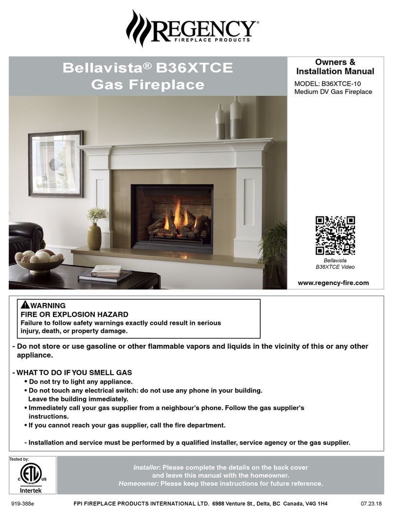 Regency Fireplace Products Bellavista B36XTCE-10 Owners & installation manual