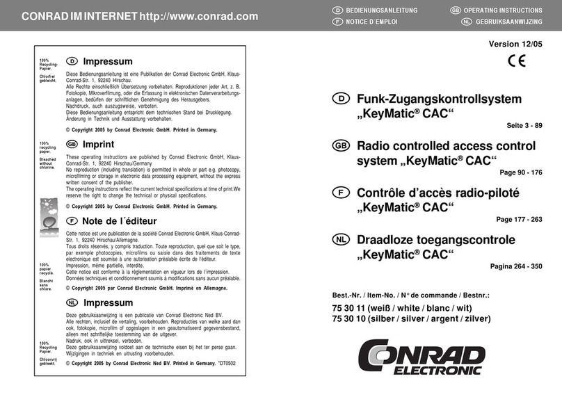 Conrad Electronic KeyMatic CAC operating instructions