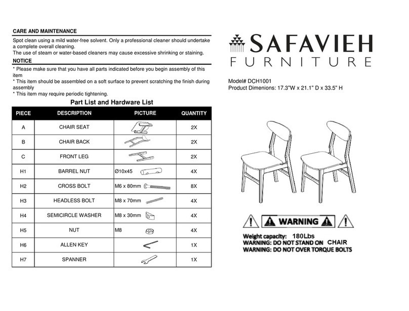 Safavieh Furniture DCH1001 manual