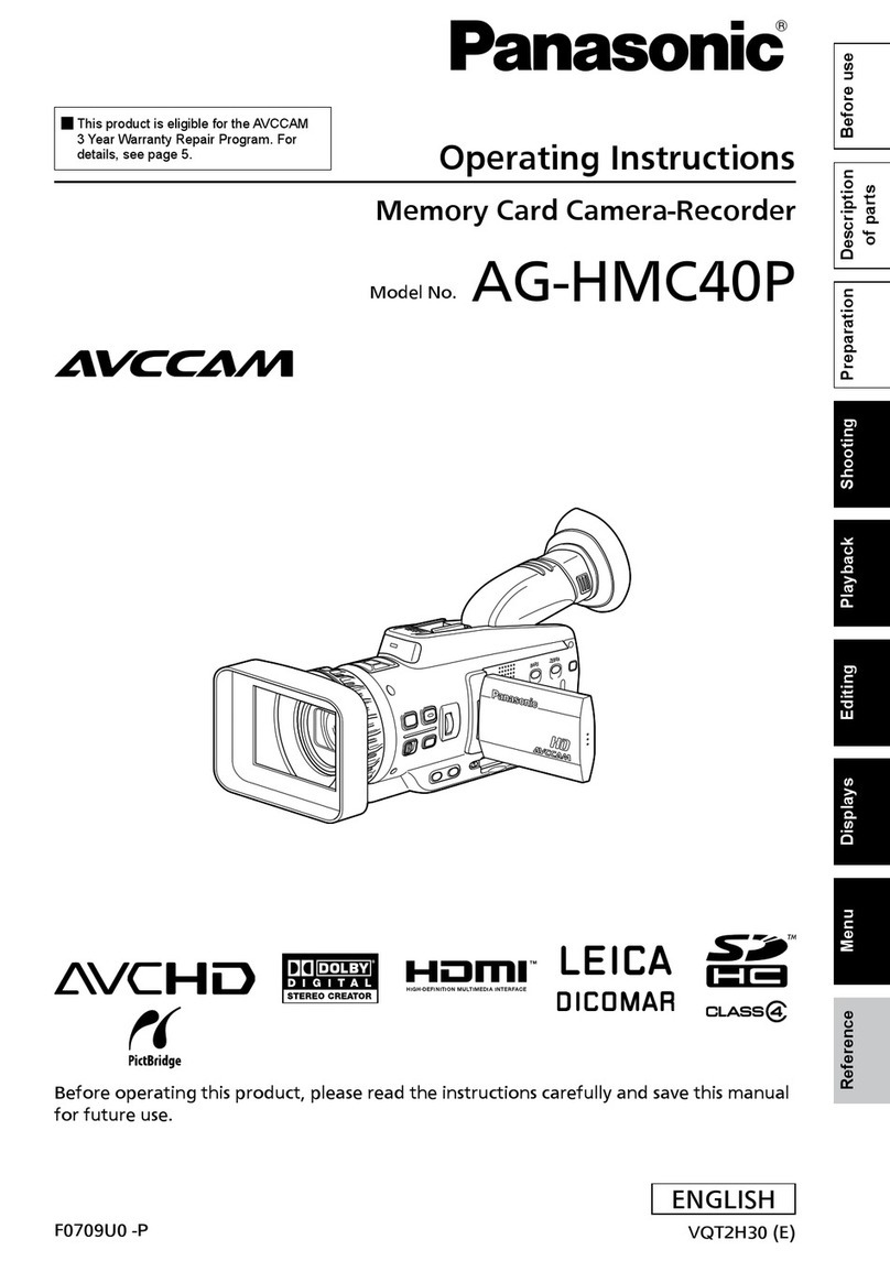 Panasonic AVCCAM AG-HMC40ER User manual Panasonic AVCCAM AG-HMC40ER User manual