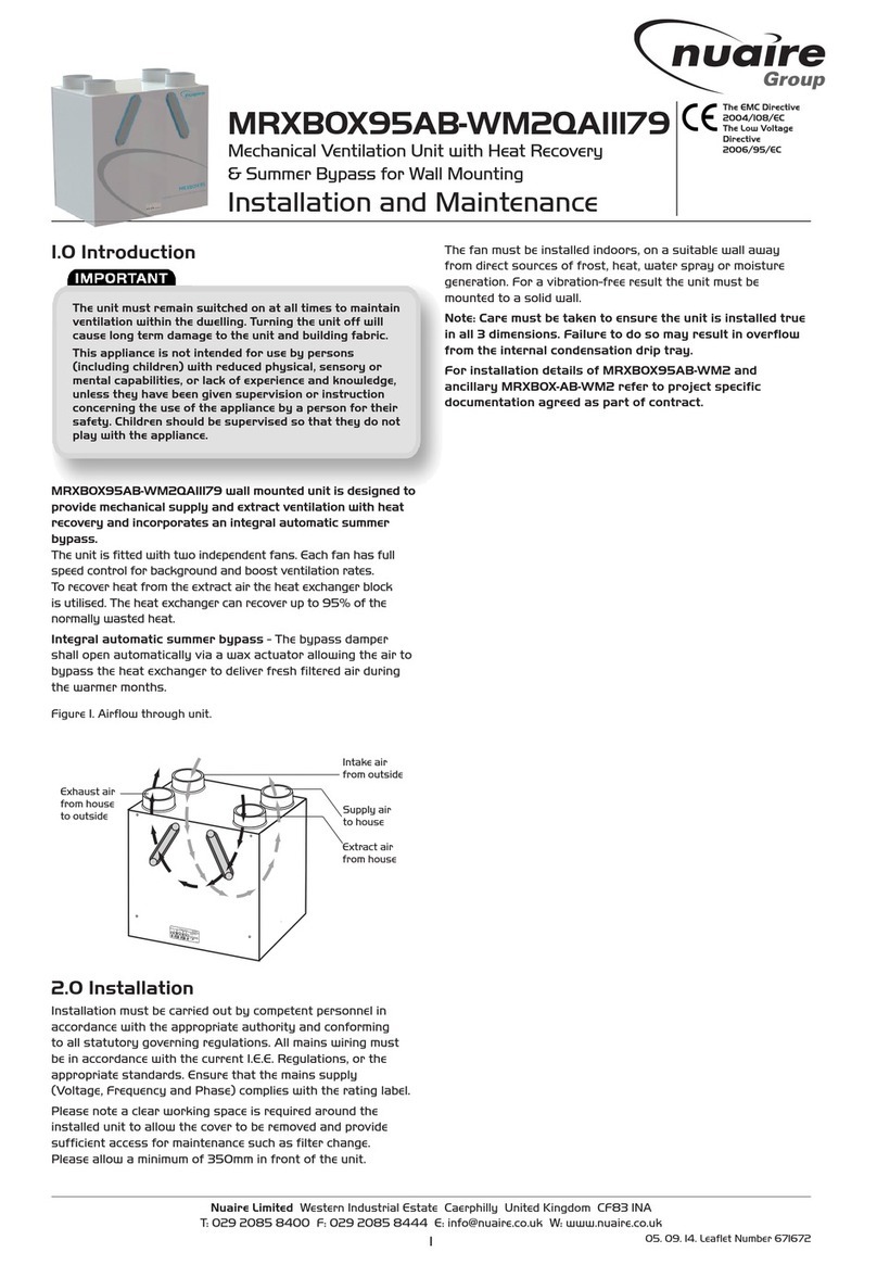 Nuaire Group MRXBOX95AB-WM2QA11179 Installation and Maintenance