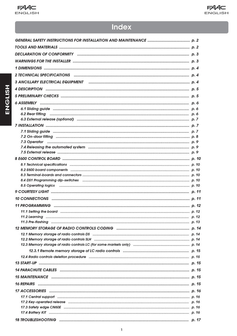 FAAC E600 manual