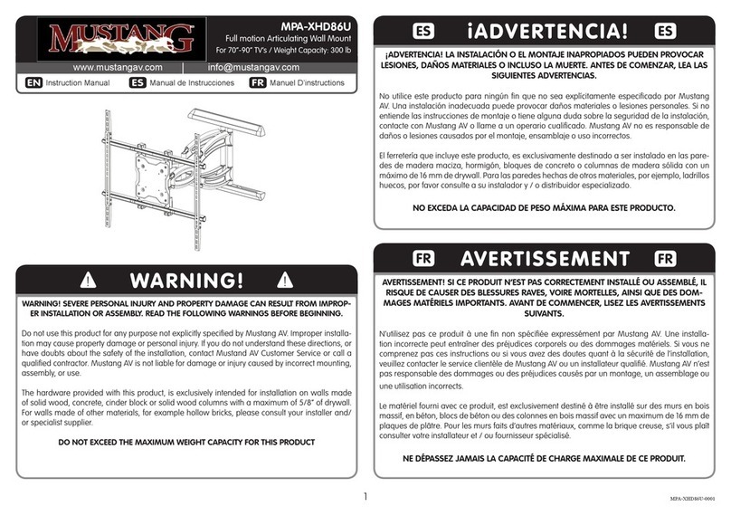 Mustang MPA-XHD86U instruction manual