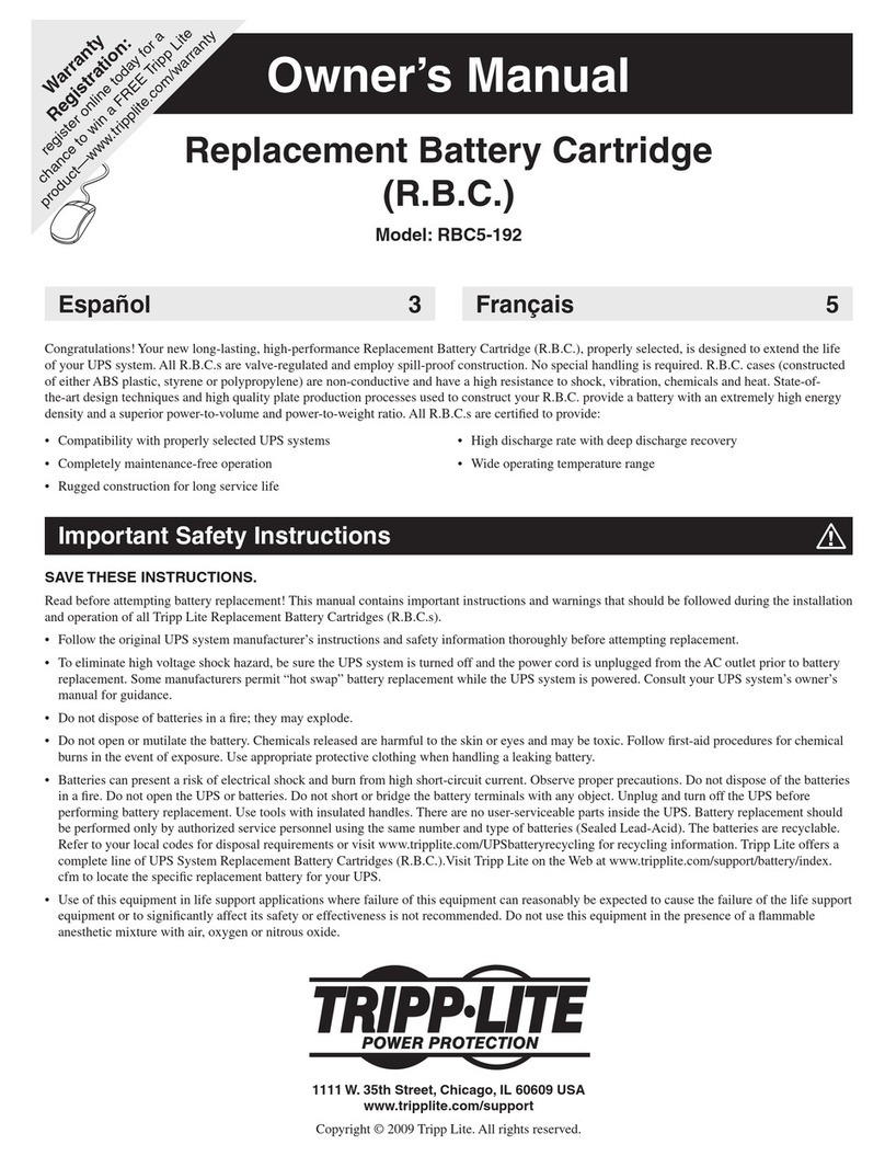 Tripp Lite RBC5-192 owner's manual Tripp Lite RBC5-192 owner's manual
