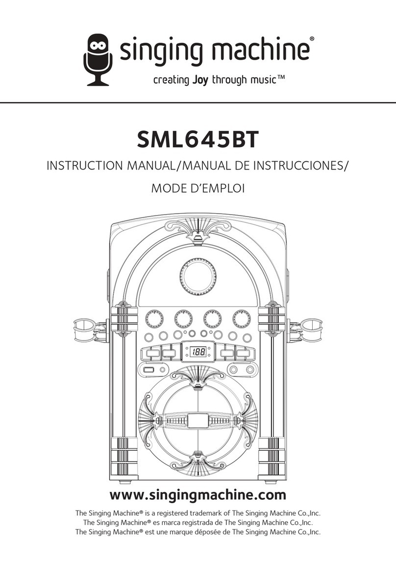 The Singing Machine SML645BT User manual The Singing Machine SML645BT User manual
