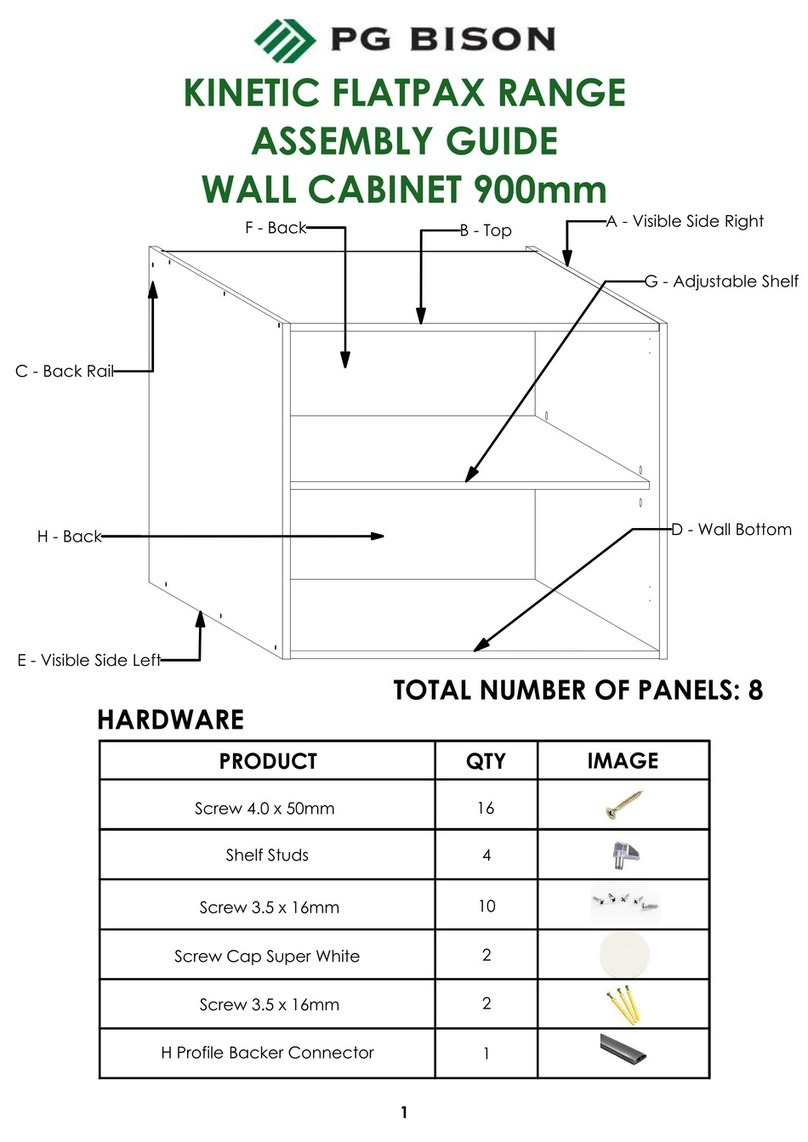 PG BISON KINETIC FLATPAX RANGE WALL CABINET Assembly guide