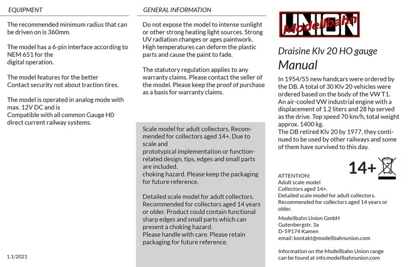 Modellbahn Union MU-H0-T20001 manual